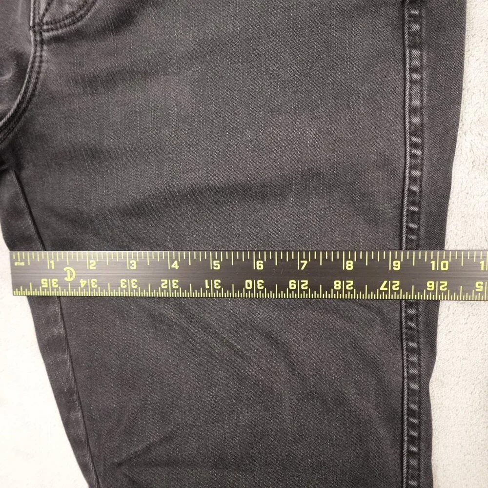 Good American Jeans Good Straight Distressed Hems Women's 6/28 Black‎ Denim